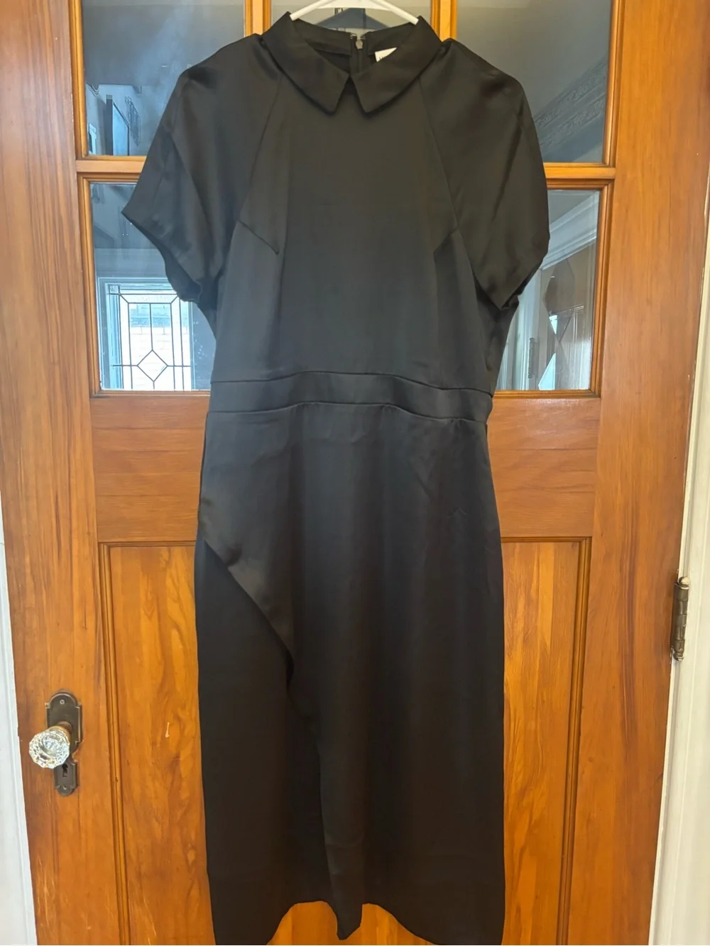 Black Peter Pan Collar Midi Dress